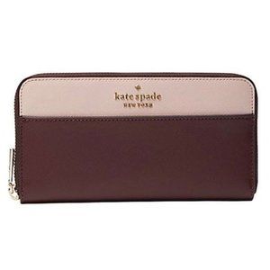 Kate Spade Staci Colorblock Large Wallet Rose Smoke Multi NWT